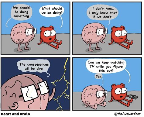 heart and brain comic